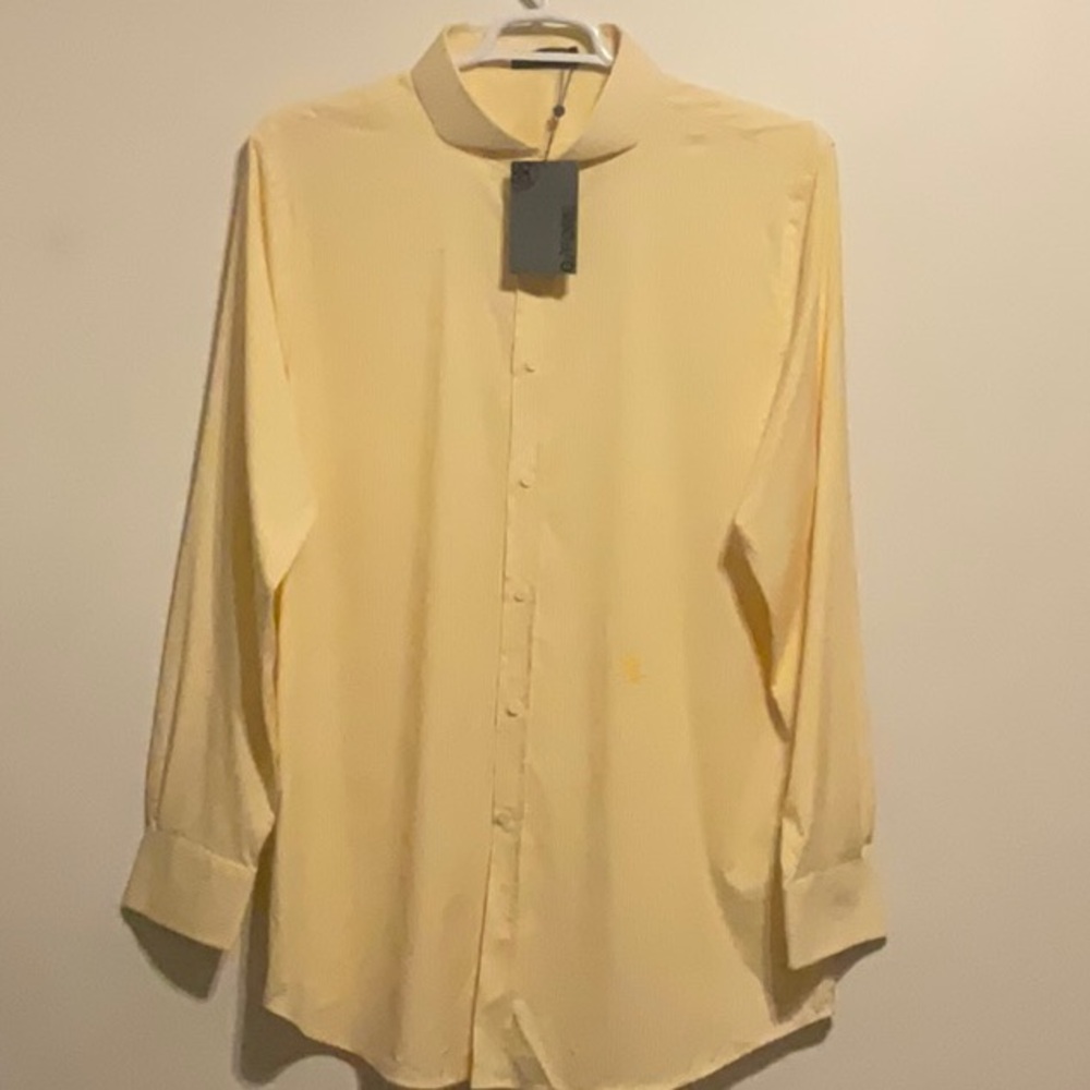 G/FORE GOLF PERFORMANCE FLY YELLOW STRIPED LONG SLEEVE STRETCH SHIRT 2XL NWT
